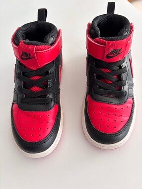 Nike Kids' High-Top Sneakers in Red and Black